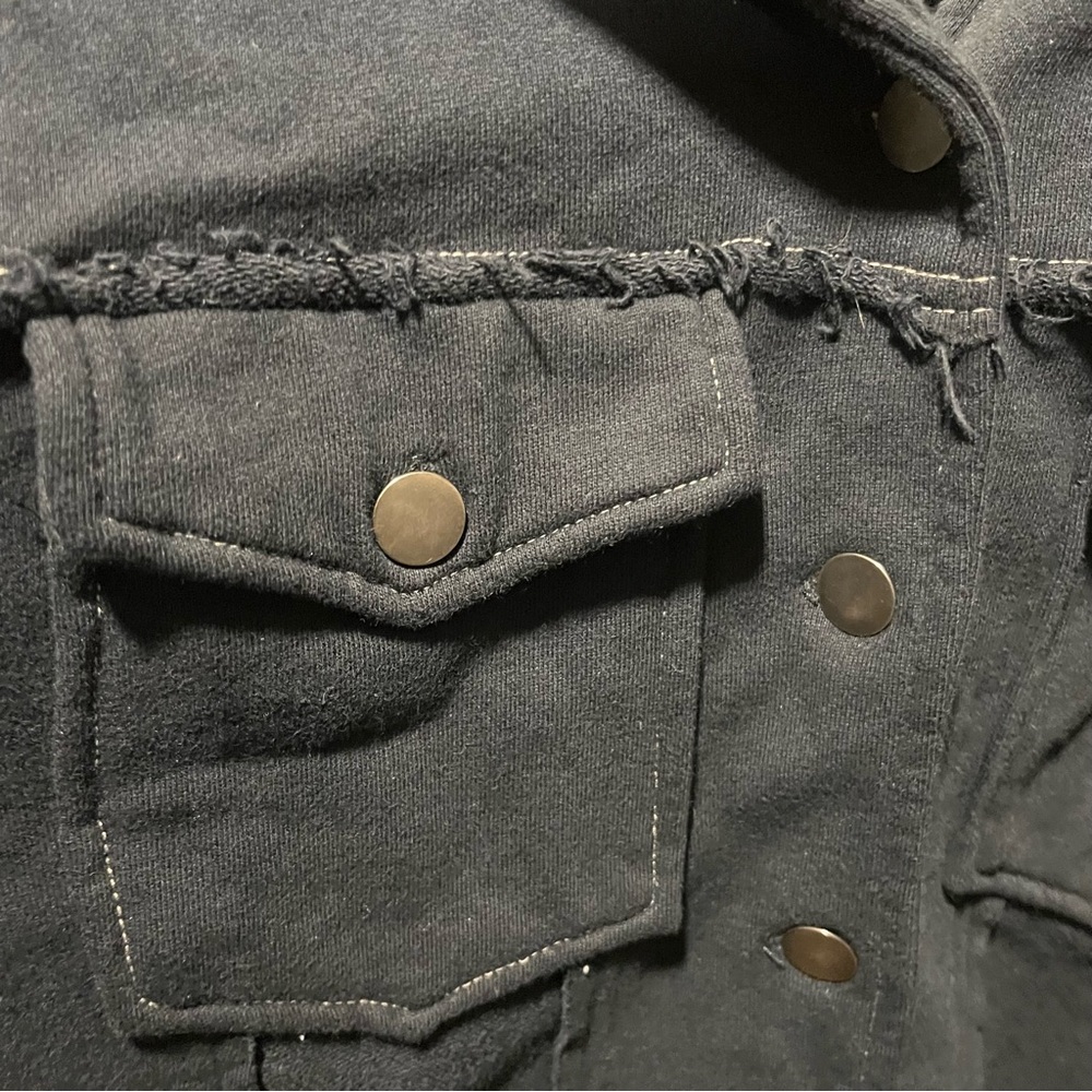 NATURAL LIFE Black Cropped Button Down Utility Jacket XS/S - Picture 8 of 10
